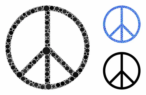 Simbolo di pace Composizione Icona di punti di cerchio — Vettoriale Stock