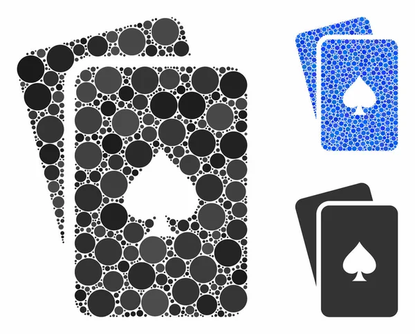 Peaks Cartes à jouer Composition Icône d'objets sphériques — Image vectorielle