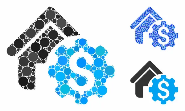 Casa Alquiler Opciones Mosaico Icono de Circle Dots — Vector de stock