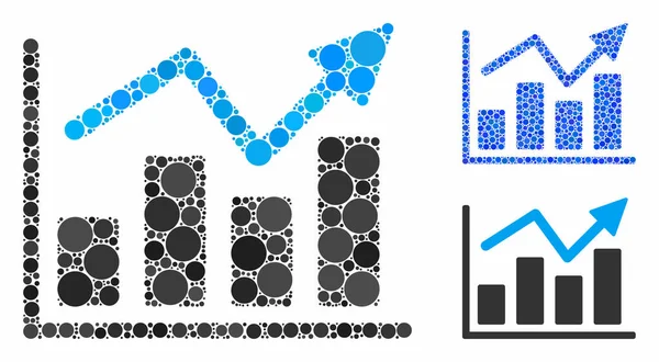Трендовая икона кругов барной диаграммы — стоковый вектор