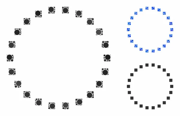 Dotted Circle Composition Εικόνα από στρογγυλές κουκέτες — Διανυσματικό Αρχείο