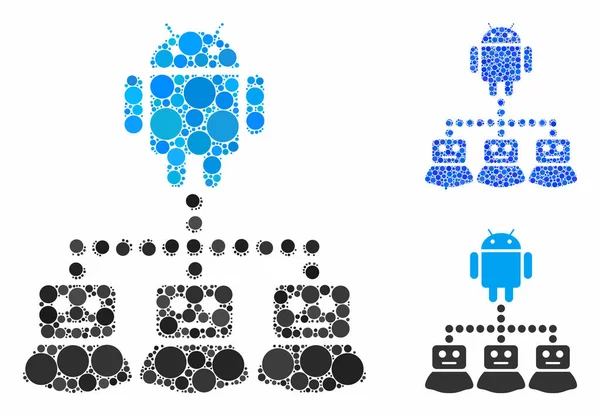 Robot Manager Composition Icône d'objets sphériques — Image vectorielle