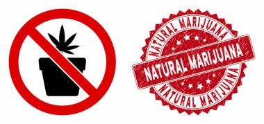 Dokulu Doğal Marihuana Damgalı Esrar Simgesi Yok