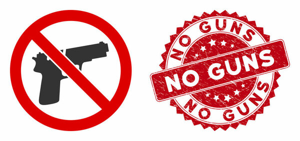 No Guns Icon with Textured No Guns Seal