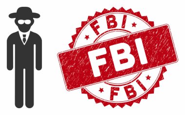 Dokulu FBI Damgalı Güvenlik Ajanı Simgesi