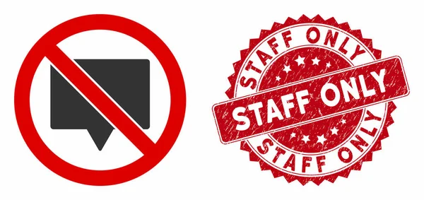 No Banner Icon with Distress Staff Only Seal — Stock Vector
