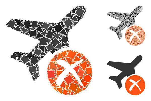 Aviones rechazan mosaico icono de artículos temblorosos — Vector de stock