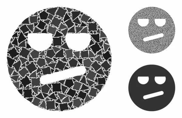 Gelangweilte Smiley-Komposition Ikone holpriger Elemente — Stockvektor