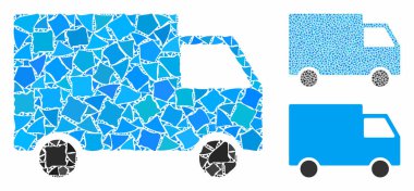 Eşitsiz Parçaların Kargo van Kompozisyon Simgesi