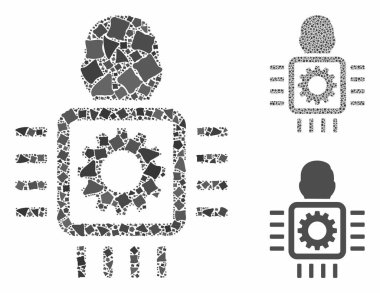 Joggly Parçalarının Sayborg İşlemci Bileşimi Simgesi