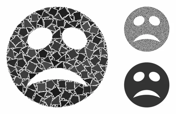 Depression Smiley-Mosaik aus zerlumpten Stücken — Stockvektor
