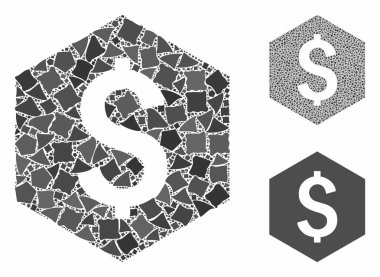 Dolar altıgen Eşitsiz Parçalar Mozaik Simgesi