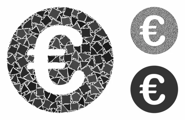 Euro coin Composition Icon of Rugged Pieces — стоковий вектор