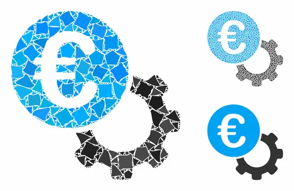 Euro configure Mosaic Icône d'éléments tubéreux — Image vectorielle