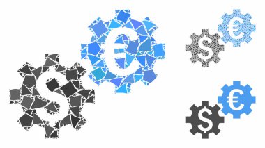 Engebeli Parçaların Finansal Mekanik Mozaik Simgesi