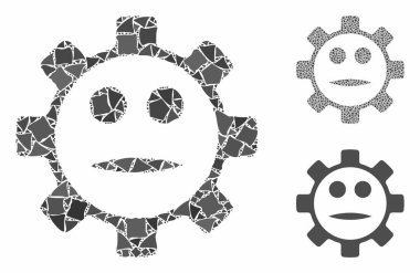 Dişlilerin yüzü nötr gülen kompozisyon Tremulant Parçalarının Simgesi