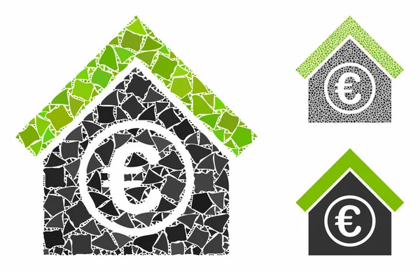 Zusammensetzung des Euro-Finanzzentrums Ikone der unregelmäßigen Stücke — Stockvektor