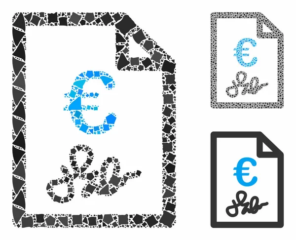Euro factuur Samenstelling Ikoon van robuuste items — Stockvector