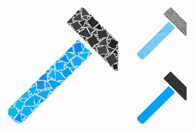 Eşitsiz Ögelerin Çekiç Mozaik Simgesi