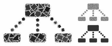 Pürüzlü Parçalar Hiyerarşi Mozaik Simgesi
