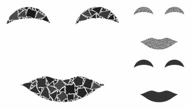 Bayan gülümsemesi Joggly Ögelerinin Mozaik Simgesi