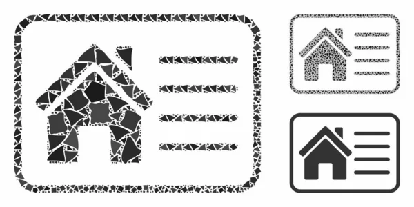 House info card Mosaic Icon of Uneven Items — 스톡 벡터