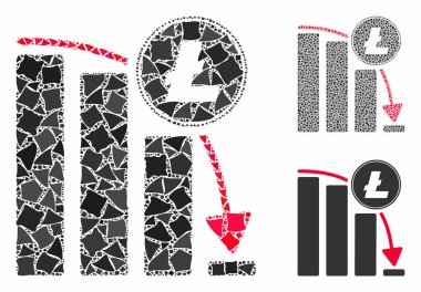 Litecoin Düşen Hızlanma Çizelgesi Ani Elementlerin Mozaik Simgesi