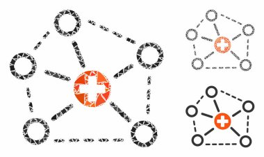 Ragged Ögelerinin Tıbbi Ağ Yapısı Bileşimi Simgesi