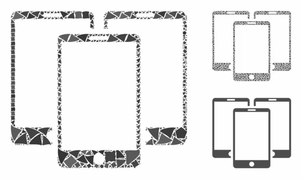 Telefony komórkowe Mozaika Ikona Rugged Elements — Wektor stockowy
