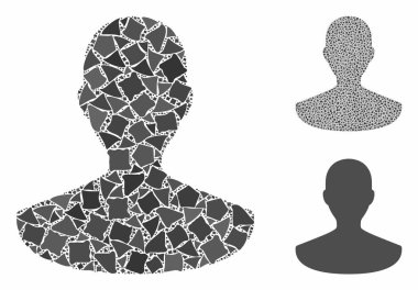 Çarpışan Parçaların Kişi Mozaik Simgesi