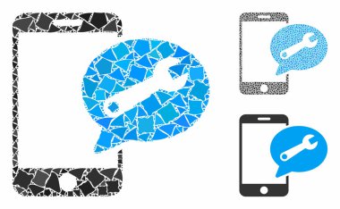Unequal Elementlerin Telefon Servisi Sms Mozaik Simgesi