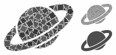 Satürn Gezegeni Ani Elementlerin Mozaik Simgesi