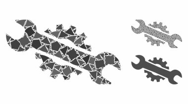 Düzensiz Parçaların Servis Anahtarı Mozaik Simgesi