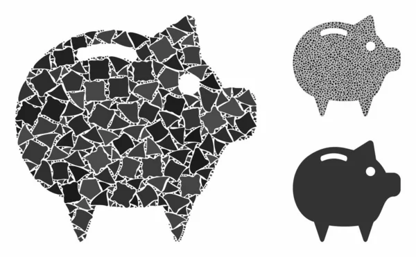 Piggy Bank Mosaic Icon of Tremulant Items — стоковый вектор
