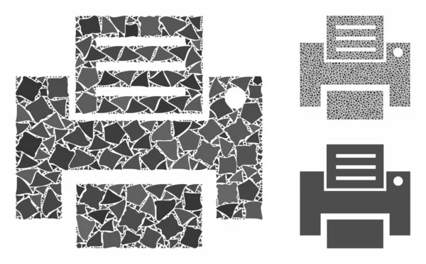 Imprimer Composition Icône de pièces abruptes — Image vectorielle