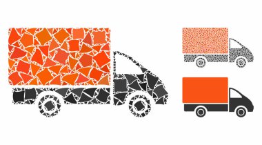 Yük arabası Ragged Nesnelerin Mozaik Simgesi