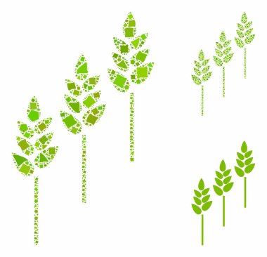 Buğday Bitkileri Çarpışan Parçaların Mozaik Simgesi