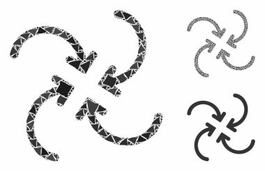 Girdap çöküşü Okları Engebeli Parçaların Mozaik Simgesi