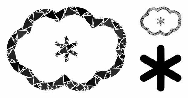 Icono de composición nevada de elementos temblorosos — Vector de stock
