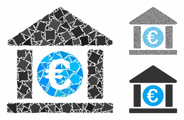 Bâtiment de la banque euro Composition Icône des éléments inégaux — Image vectorielle