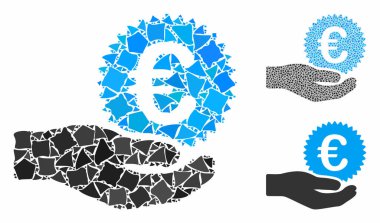 Euro madeni para eli Ani Parçaların Kompozisyon Simgesi