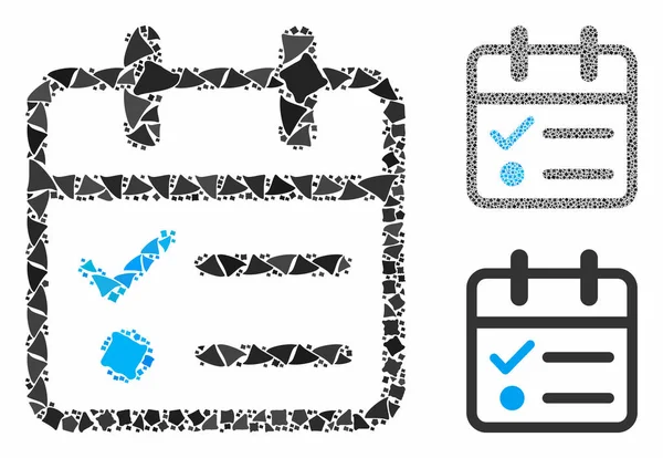 Giornata tasklist Mosaico Icona degli elementi tuberosi — Vettoriale Stock