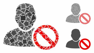 Yasak Kullanıcı Bileşimi Unequal Parçaların Simgesi