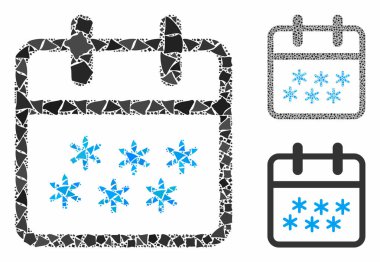 Düzensiz Ögelerin Kış Günü Mozaik Simgesi