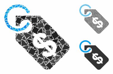 Sert Elementlerin Mozaik Simgesi Fiyat etiketi