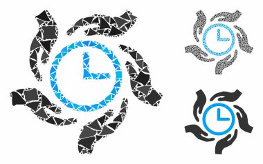 Raggy Ögelerinin Zaman Bakımı Mozaik Simgesi