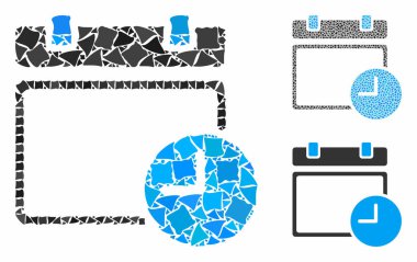 Takvim sayfası ve saati Sert Elementlerin Bileşimi Simgesi