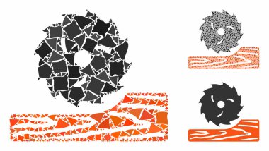 Ahşap İşleme Mozaik Parçaları Simgesi