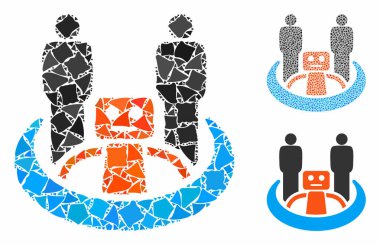 Robot Birliği Zorlu Parçaların Mozaik Simgesi