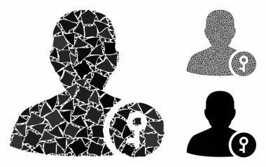 Düzensiz Parçaların Kullanıcı Anahtarı Mozaik Simgesi